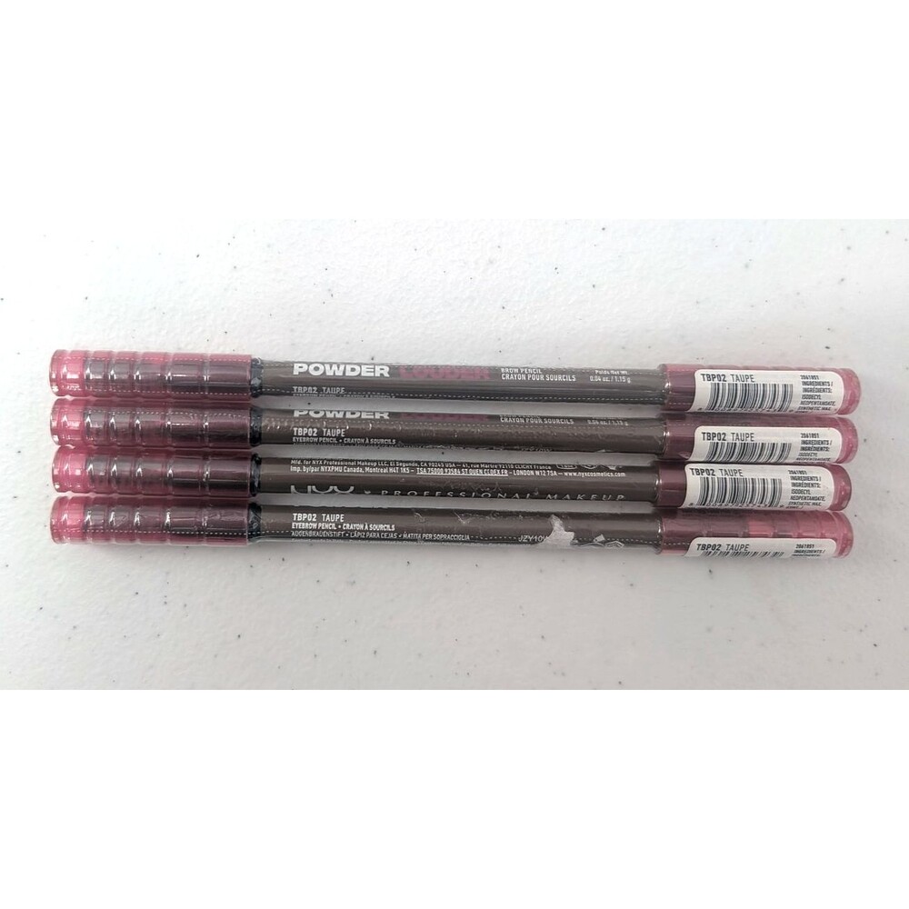 NYX Professional POWDER LOUDER Eyebrow Pencil TAUPE 12HR- 4 PACK